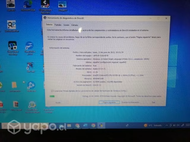 Notebook Acer aspire 3 500 GB 4 RAM