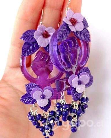 Aretes poder femenino  Plata 925 - Imagen 2