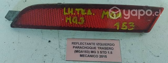 Reflectante Izquierdo Parachoque Tras MG3 STD 2015