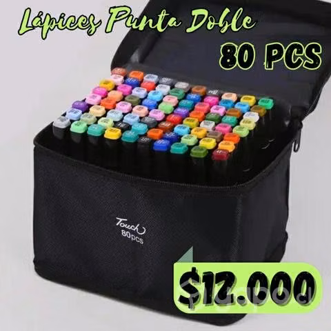 80 pcs Marcadores punta doble