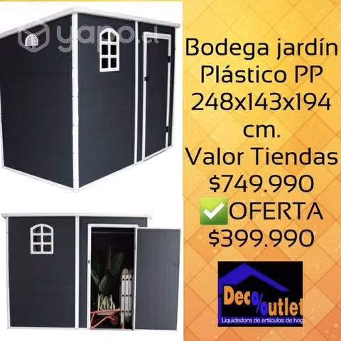 Bodega jardín Plástico PP 248x143x194 cm