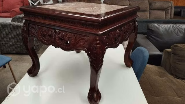 Elegante Mesa lateral Madera y Mármol nueva