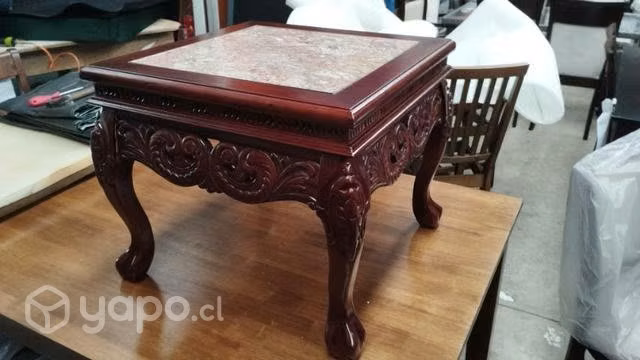 Elegante Mesa lateral Madera y Mármol nueva