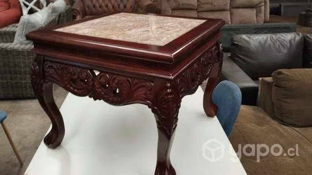 Elegante Mesa lateral Madera y Mármol nueva