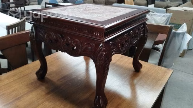 Elegante Mesa lateral Madera y Mármol nueva