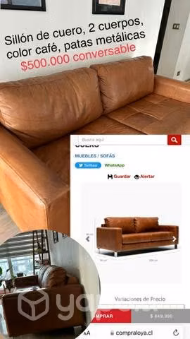 Sillon dos cuerpos cuero