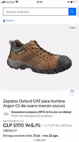 Zapato de seguridad Caterpillar - Imagen 3
