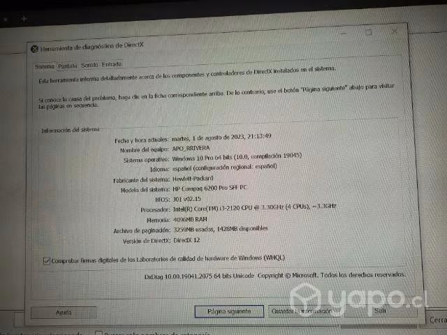 PC HP i3 , 6 Ram, Disco 1Tera - Imagen 4