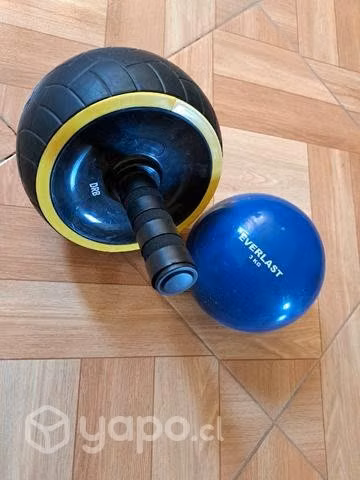 Balón medicinal y rueda de abdominales