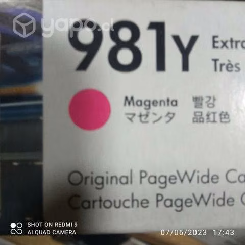 Tinta HP 981y magenta original de alta