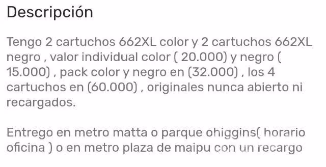 Venta Tintas 662xl