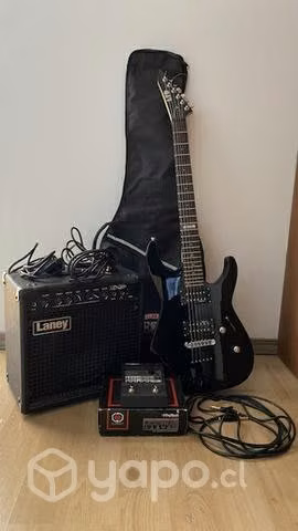 Guitarra eléctrica + amplificador + multiefecto
