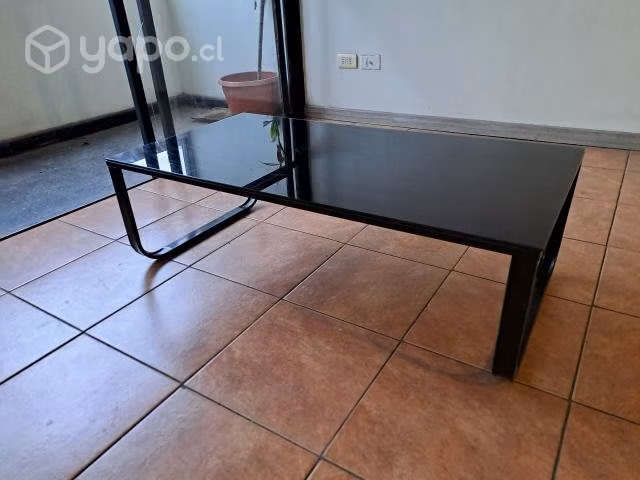 Mesa de centro vidrio negro