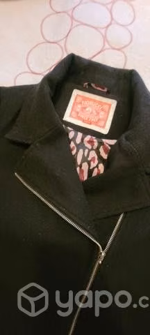 Abrigo Chaqueta de Paño Negro XL - Imagen 4