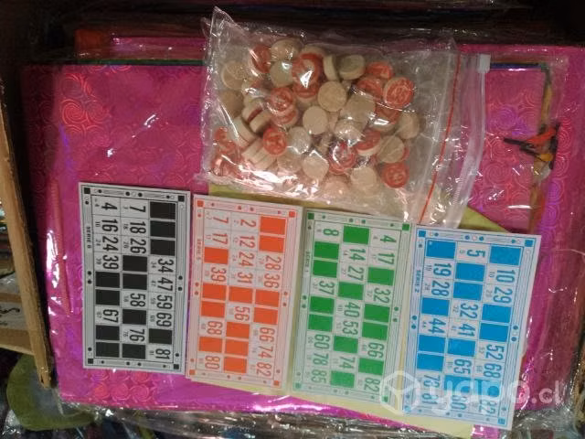 Juego lotería x mayor ( 40 cartones )fichas madera