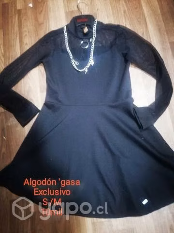 Vestido de gasa y algodón, s/m