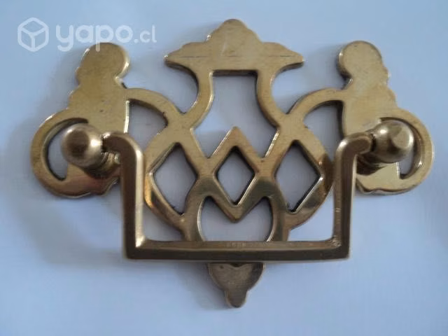 Jgo. 6 Tiradores Chippendale De Bronce - Imagen 2