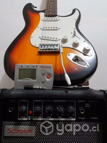 Guitarra eléctrica + Amplificador + Afinador + cab