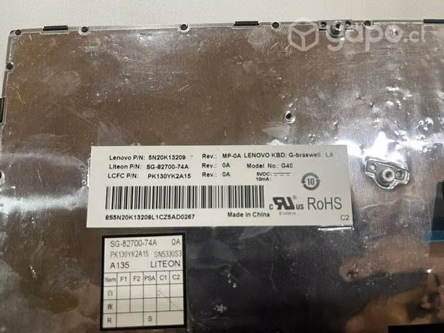Teclado lenovo g40 g40-80 g40-70 - Imagen 2