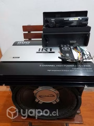 Bajo + Amplificador + radio + cables