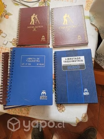 Libretas de nivelación y taquimetria tapas dura