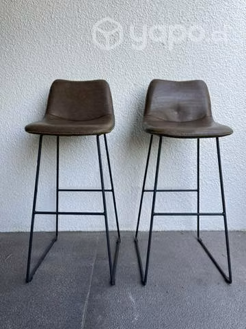 Pisos/Taburetes café para mesón alto. Fierro