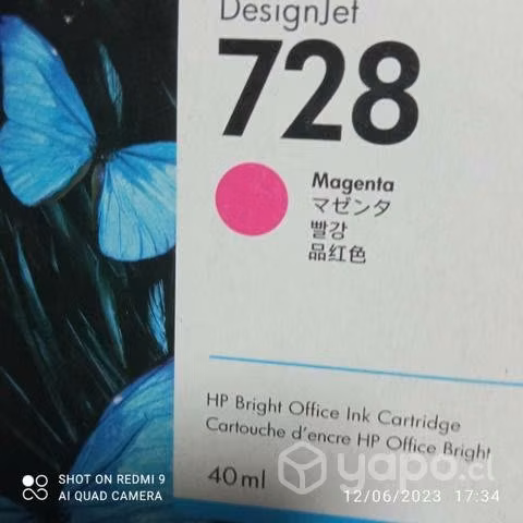 Tintas HP 728 colores originales de 40ml - Imagen 2