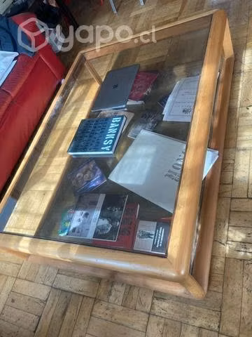 Mesa de centro/ dos vidrios y madera ciprés - Imagen 3