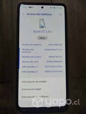 Samsung Galaxy Note 10 Lite 128GB