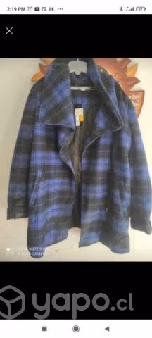 Abrigo paño nuevo tonos morado azul talla m