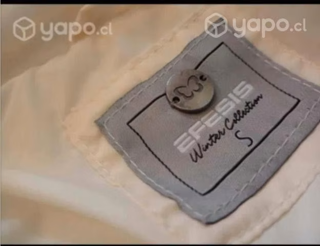 Parka blanca Gorro cierres mujer talla S