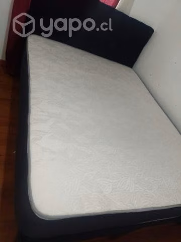 Cama+respaldo+colchón base dividida