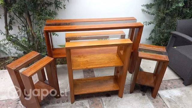 Mesa y arrimos de madera nativa rauli