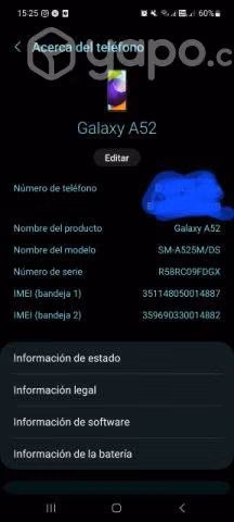 Samsung a 52 con cargador original - Imagen 2