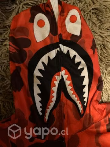 Poleron Bape Rojo Con Bolsillo Talla S - Imagen 4