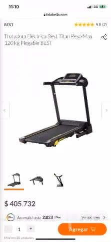 Trotadora eléctrica 120kg