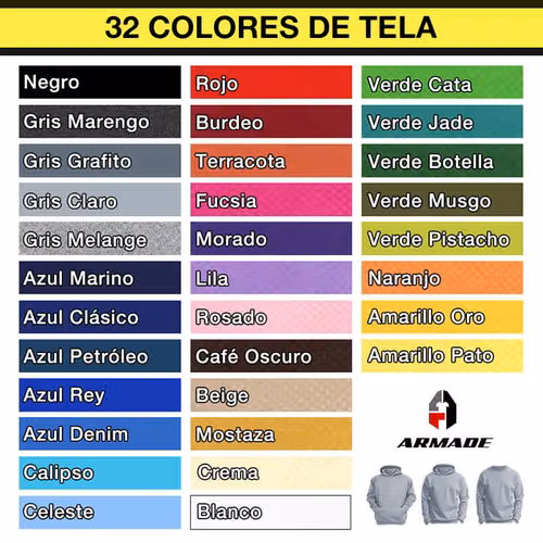 Poleron Canguro Bicolor Azul Rey / Rojo Algodón Armade Taller - Imagen 2