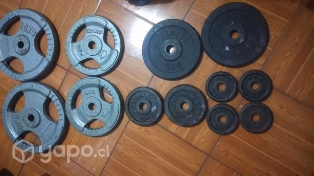 Discos+barra recta+jaula multifuncional