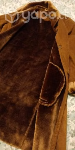 Chaqueta larga de cuero natural con chiporro L