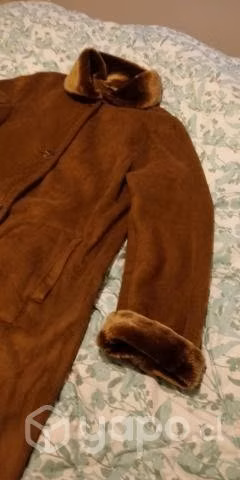 Chaqueta larga de cuero natural con chiporro L