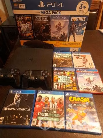 PS4 1 TB 7 juegos fisicos