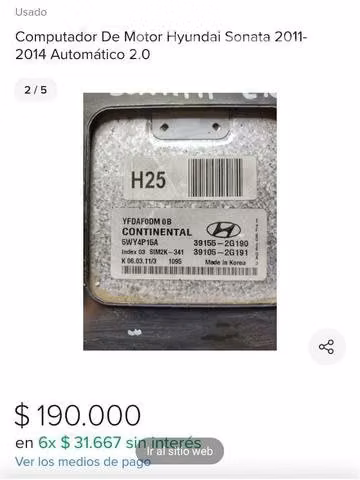 Computador de Motor Hyundai Sonata 2011-2014 A2.0 - Imagen 4