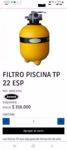 Filtró para piscina tp