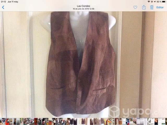 Chaleco gamuza café talla M a Large