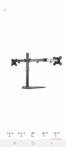 Soporte p/2 Monitores c/Base KlipXtreme K