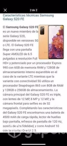 Samsung S20 Fe