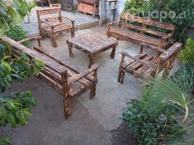 Juego de terraza rustico
