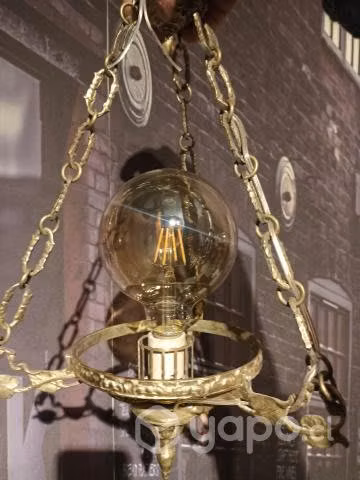 Lámpara de Bronce con ampolleta de Filamento - Imagen 3