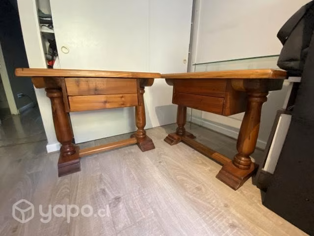 2 Arrimos madera Rauli, 2 Cajones C/U