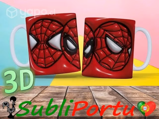 Tazas 3D De Spiderman, Goku, Picachu, Bob Esponja